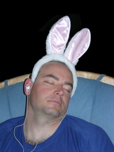 Sean bunny ears sleeping